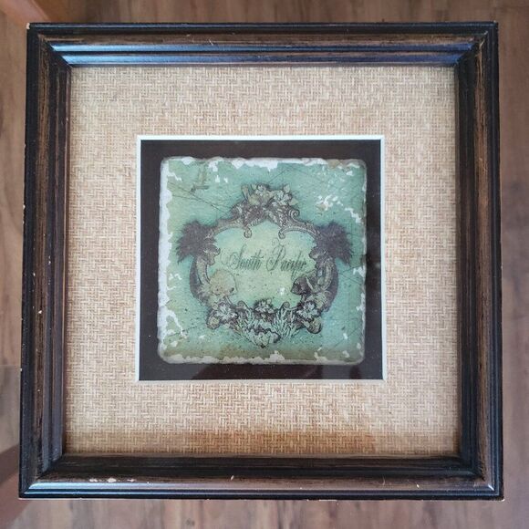 Sally Ray Cairns Other - Vintage Sally Ray Cairns Publishing Framed Shadowbox Art Tile - South Pacific